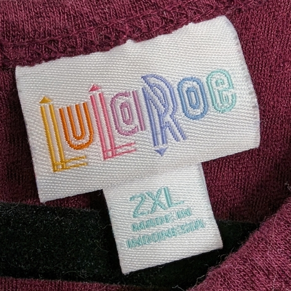 Lularoe Amelia Dress Pleated Skirt Burgundy 2xl Pockets! - Picture 4 of 7